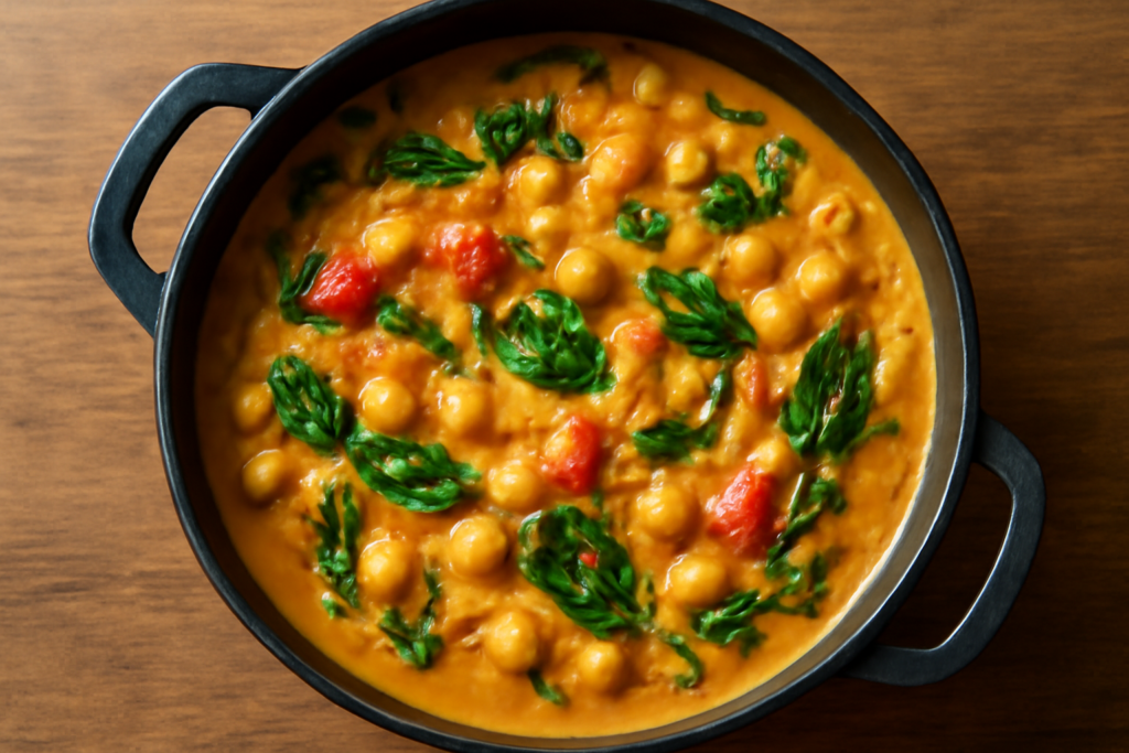 Curry z ciecierzycą w 25 minut – szybki obiad bez mięsa — ilustracja