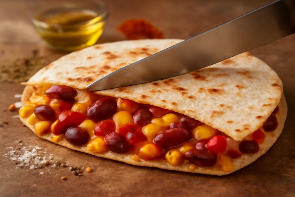 Quesadilla z fasolą i serem – szybki obiad bez mięsa w 20 minut — ilustracja