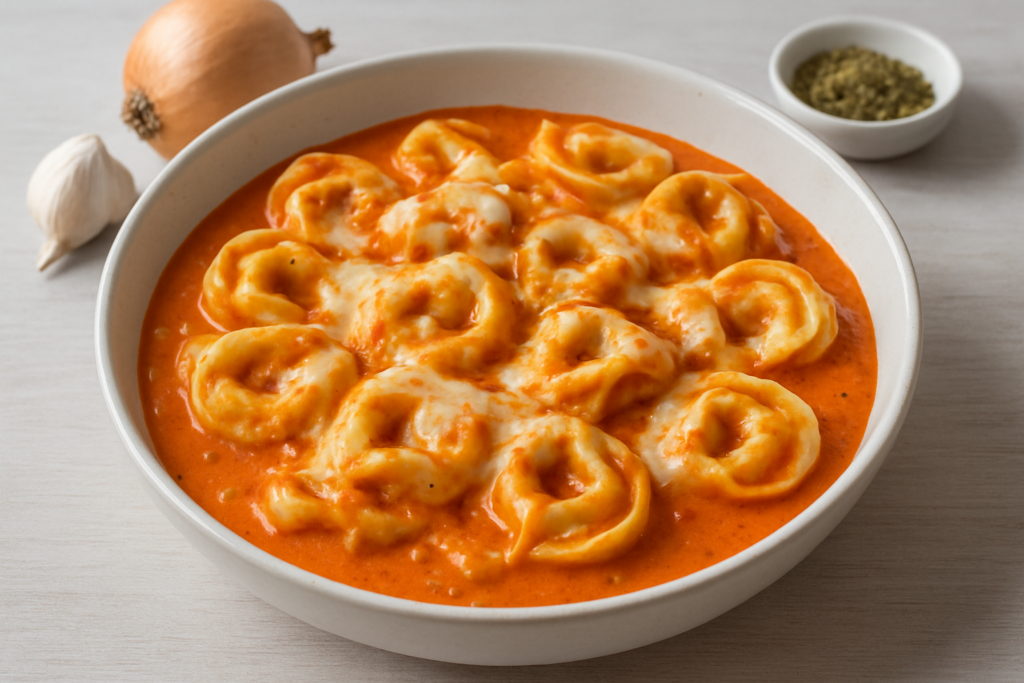 Tortellini w sosie pomidorowym – szybki obiad z jednej patelni
