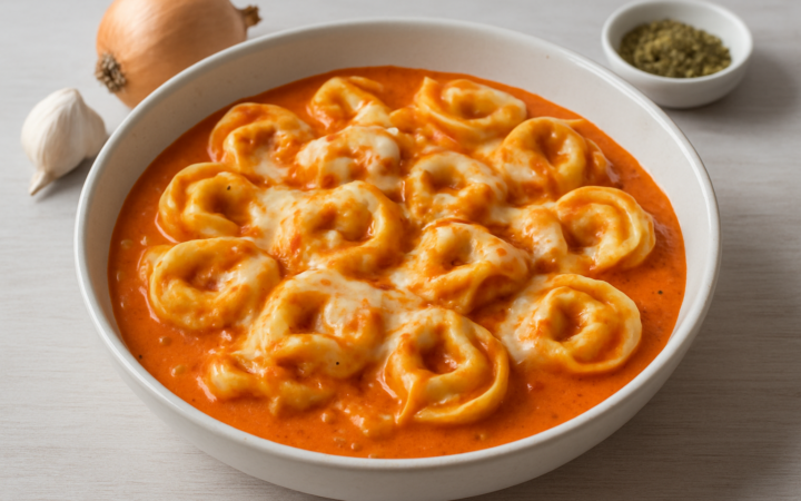 Tortellini w sosie pomidorowym – szybki obiad z jednej patelni